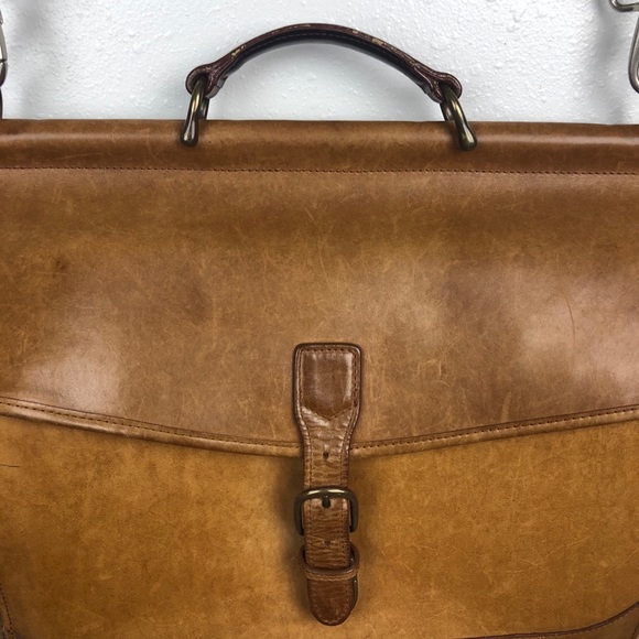 l.l.bean vintage briefcase tan leather messenger - Picture 6 of 10